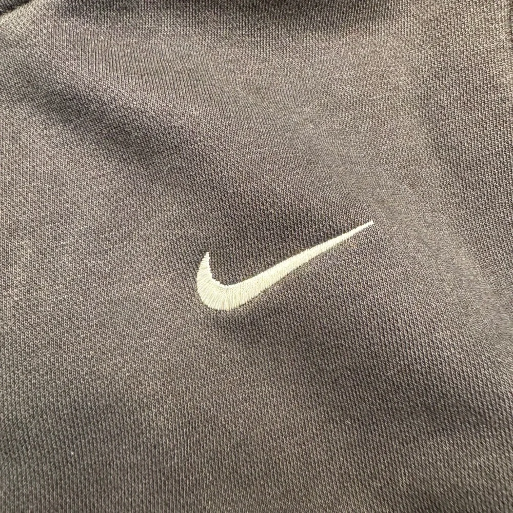 Nike Men Full Zip Hoodie Sweatshirt Charcoal Gray Embroidered Swoosh Size Medium